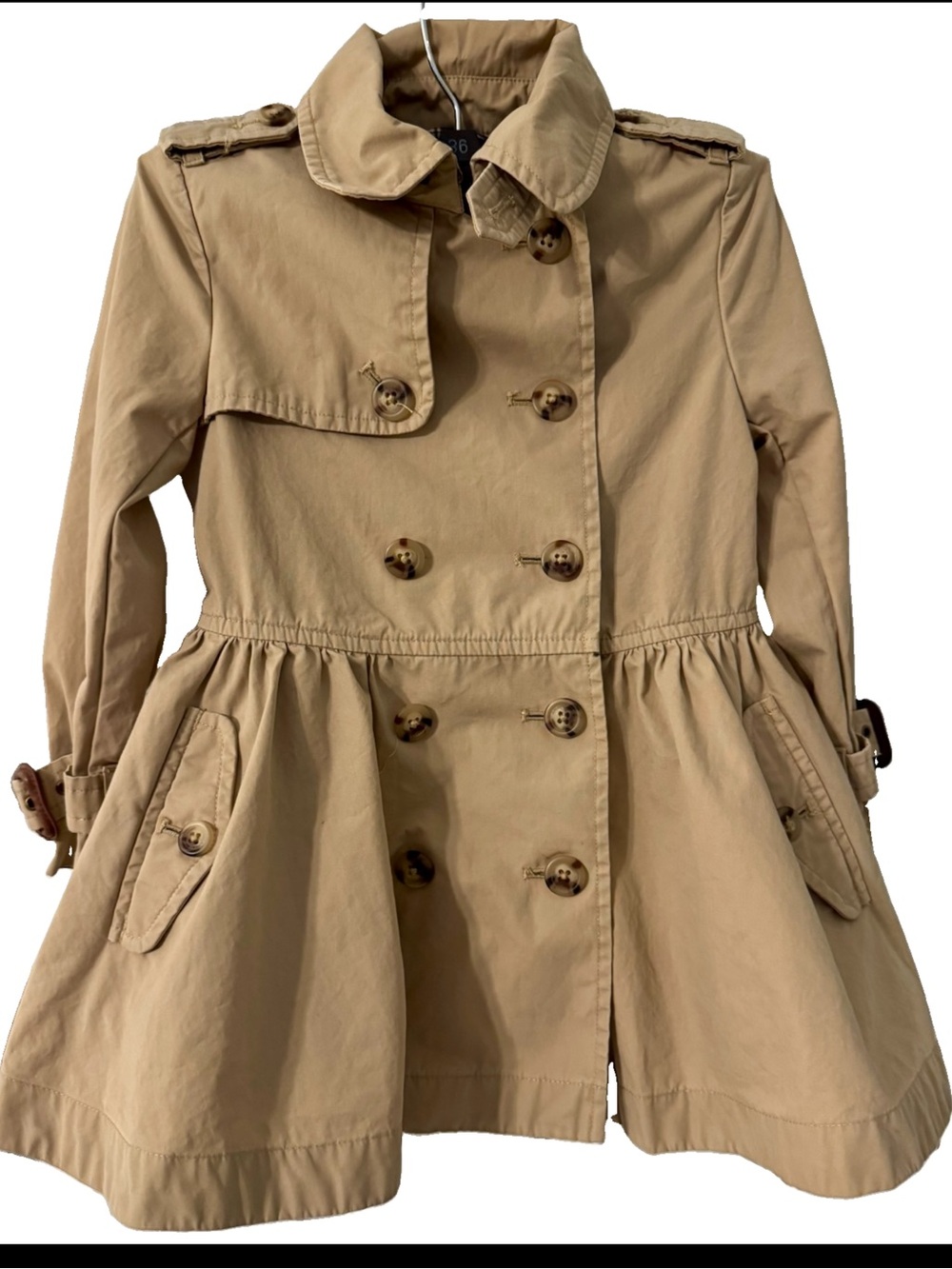 Polo Ralph Lauren Girls Tan Trench Coat Jacket No Belt OrHoodie Size 3/3T
